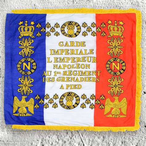 Napoleonic 1st Regiment Grenadier Cotton Flags With Fringe