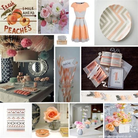 Mood Board Monday Wedding Inspiration Board In Peach And Grey Alice