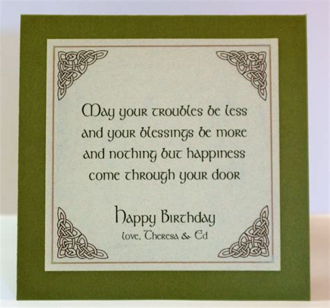 Irish Birthday Blessing Inside Card Irish Birthday Irish Birthday