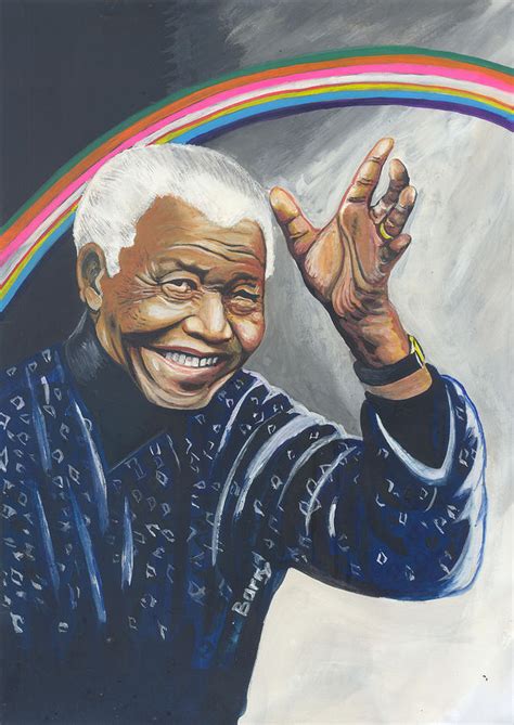 Nelson Mandela The Father Of The Rainbow Nation Painting By Emmanuel