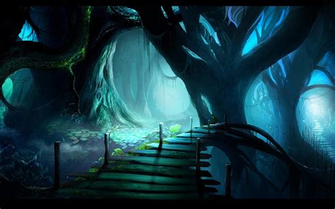 Night Forest Fantasy Landscape Fantasy Forest Forest Scenery