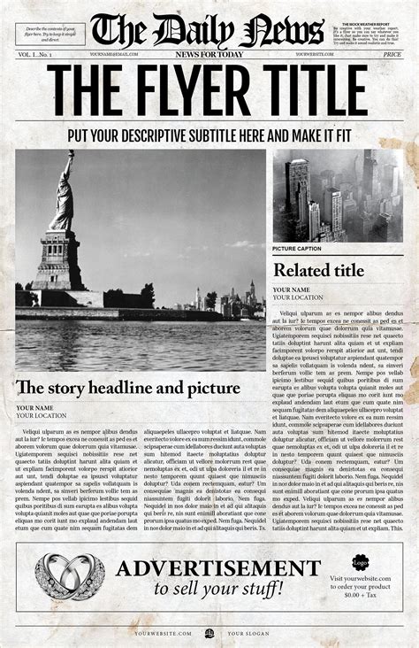 / 20+ printable modern newspaper layouts. 2x1 Page Newspaper Template Indesign | Newspaper template ...
