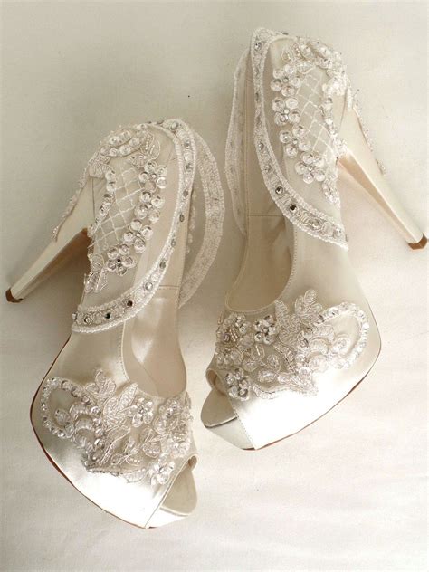 Image 0 Sparkly Wedding Heels Bling Wedding Shoes Lace Bridal Shoes
