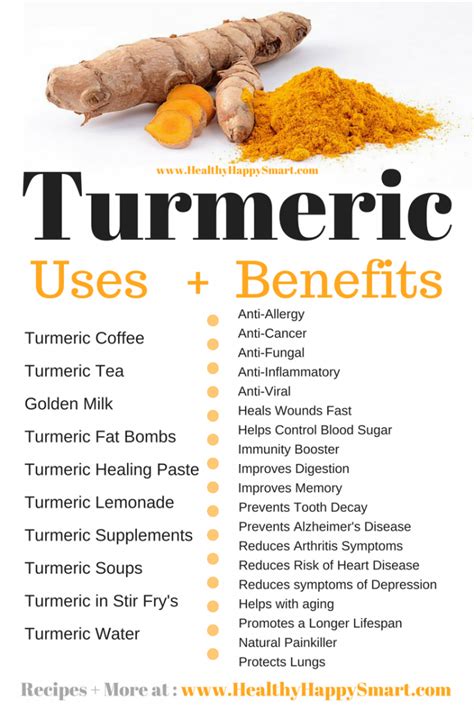 The Best Turmeric Uses Benefits • Healthy Happy Smart Turmeric Health Turmeric Uses