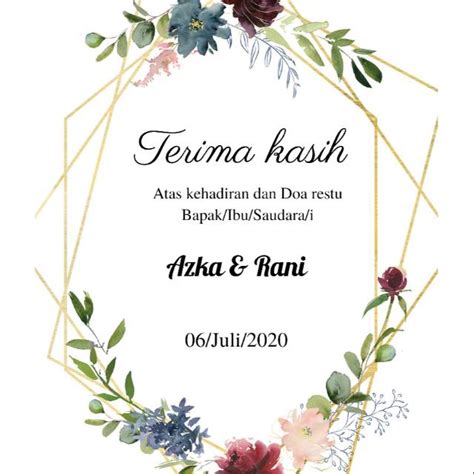 Detail Kartu Ucapan Terimakasih Wedding Koleksi Nomer 21