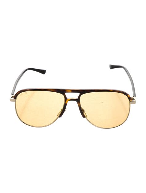 Gucci Aviator Tinted Sunglasses Brown Sunglasses Accessories