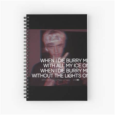 Lil Peep Witchblades Lyrics Design Merch Spiral Notebook For Sale By