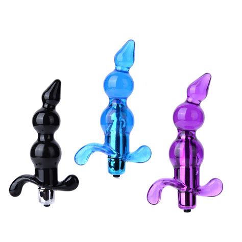 Vibrating Anal Plug Prostate Massage Soft Anal Beads Vibrator Sex Toys
