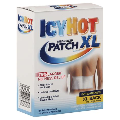 Icy Hot Medicated Patch Extra Strength Xl 3 Patches