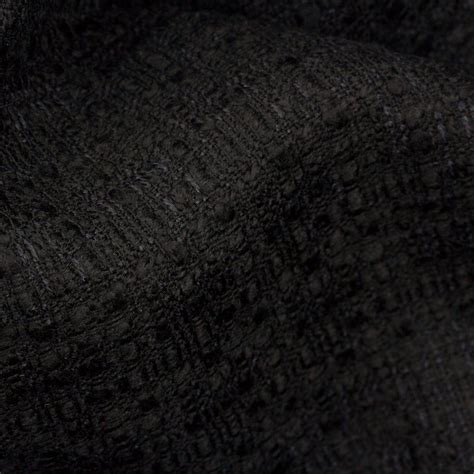 Black Wool Bouclé Black Wool Boucle Fabric