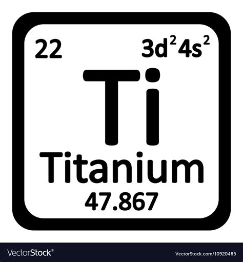 Periodic Table Element Titanium Icon Royalty Free Vector