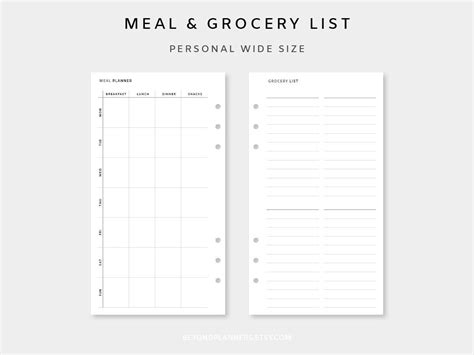 Weekly Meal Planner And Grocery List Printable Meal Planner Etsy