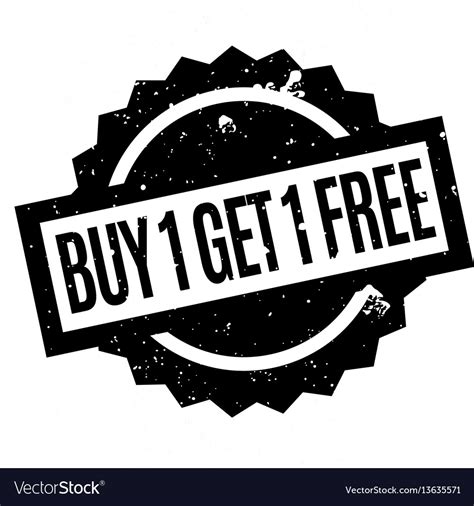 Buy 1 Get 1 Free Rubber Stamp Royalty Free Vector Image