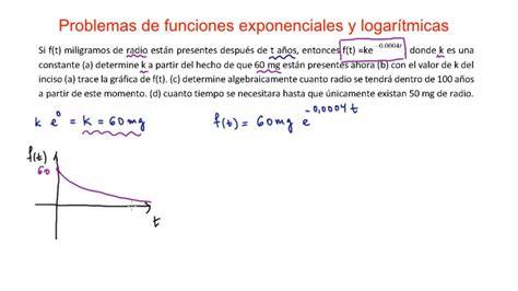 A la relación que cumplen la. Problemas sobre las funciones exponenciales y logarítmicas ...