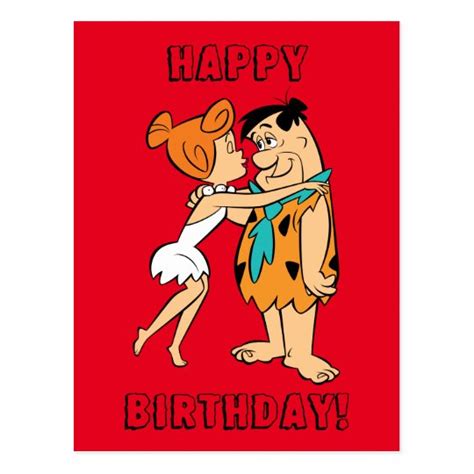 The Flintstones Wilma Kissing Fred Postcard