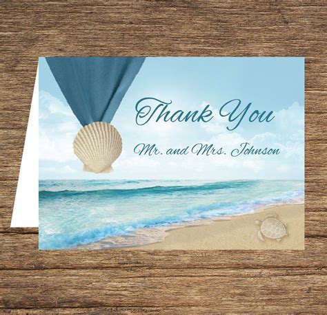 Beach Thank You Card Bot 06 Ty Digital Download Etsy Thank You