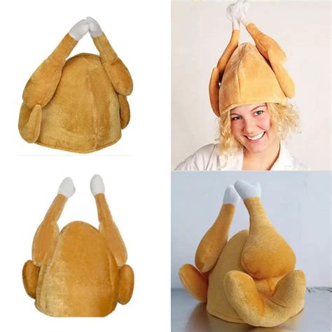 Buy Unisex Plush Creative Funny Turkey Hat Beanies Caps Thanksgiving Day T