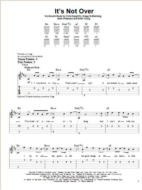 Its Not Over By Daughtry Easy Guitar Tab Guitar Instructor