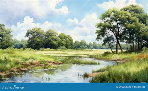 Anime Inspired 8k Painting Of A Serene Summer Day In The Countryside