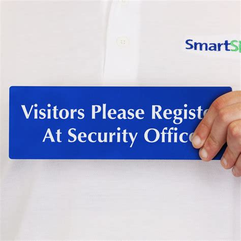 Visitors Please Register At Security Office Sign For Door Sku Dp 0091