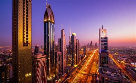 Dubai City Building City Lights Sunset Wallpapers Hd Desktop And