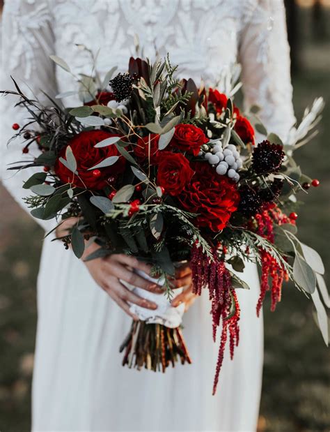 The Bridesmaids Wore Burgundy In This Laid Back Winter Wedding Green