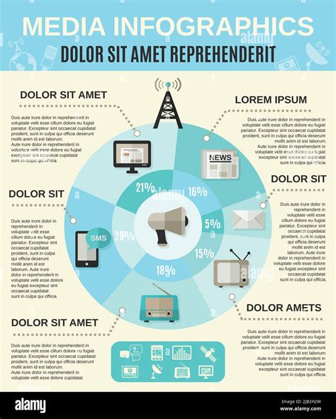 Mass Media Infographics Set With News Broadcasting Symbols And Pie