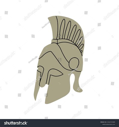 Greek Phalanx Helmet Ancient Greece Warrior Stock Vector Royalty Free