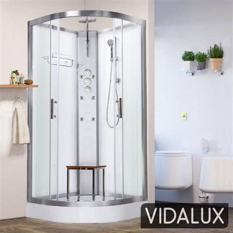 Vidalux Pure 900mm Shower Cabin White 11572 Bathshack