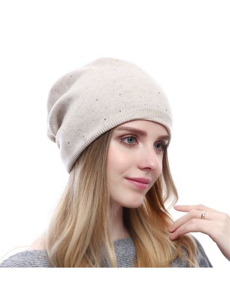 Winter Cap For Women Warm Wool Hat Cashmere Caps Knit Solid Beanies