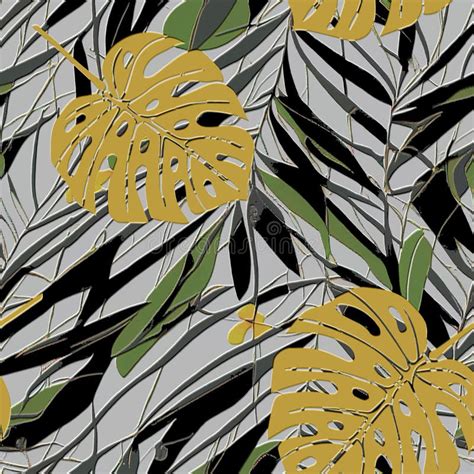 Tropical Leafy Textured 3d Seamless Pattern Floral Embossed Leafy