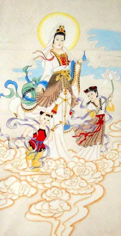 Chinese Kuan Yin Painting 3764003 50cm X 100cm19〃 X 39〃