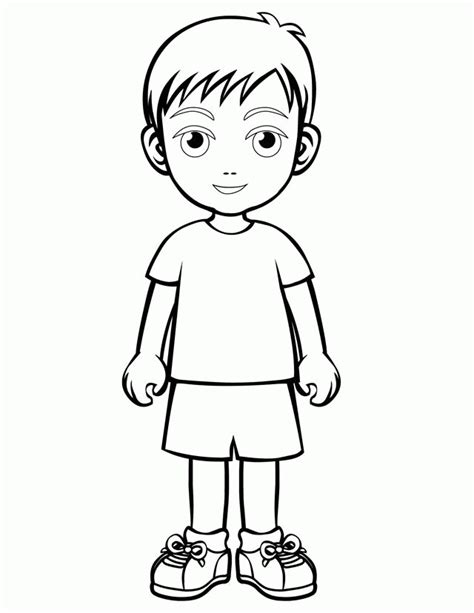 A Coloring Page Of A Little Boy - Coloring Home
