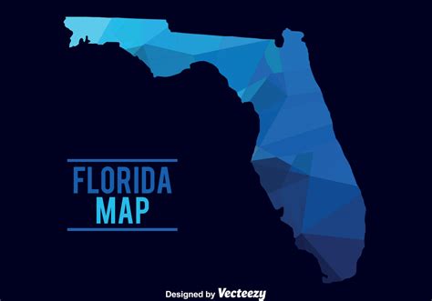 Blue Florida Map Vector 157431 Vector Art At Vecteezy
