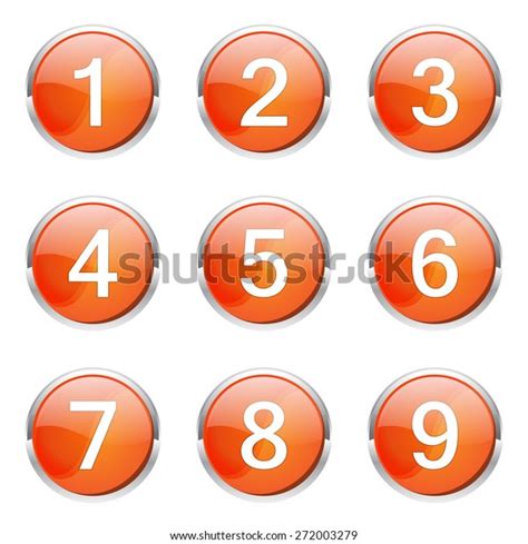 Numbers Counting Orange Vector Button Icon Stock Vector Royalty Free