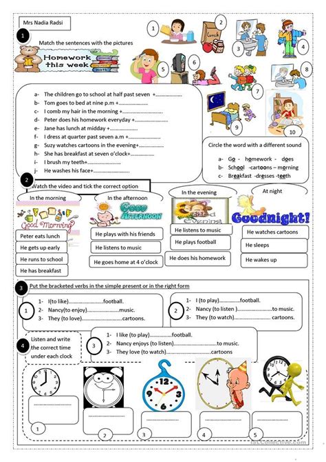 Consolidation Daily Routines Th Form English Esl Worksheets For