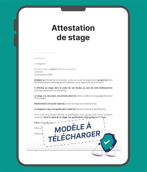 Attestation De Stage Modèle Gratuit à Télécharger 2023