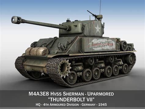 M4a3e8 Hvss Sherman Easy Eight 3d Model Sherman Armored Fighting