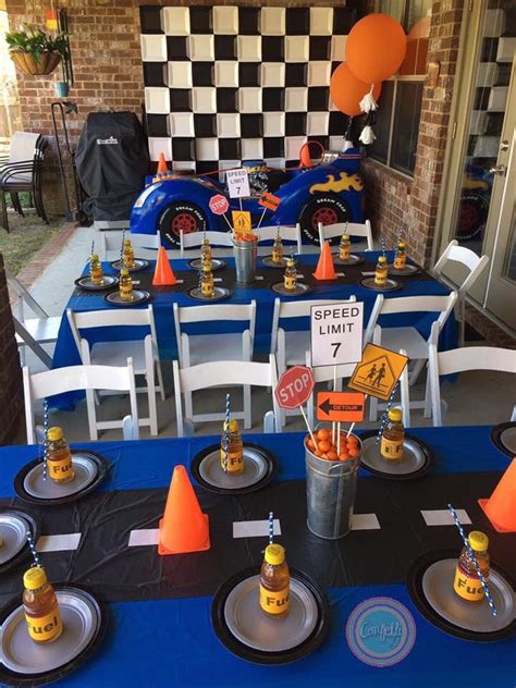 Our little guy is a cars superfan! Hot wheels party, Race car birthday party, Monster trucks ...