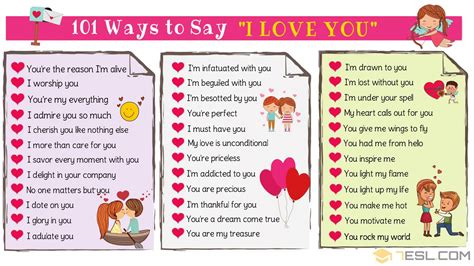 150 Cute Ways To Say I Love You In English • 7esl