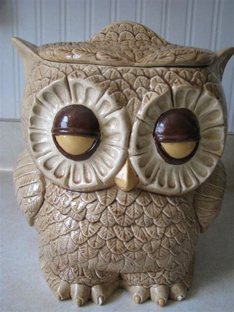 Large Vintage Ceramic Owl Cookie Jar Double Sided Etsy Owl Cookie Jar Ceramic Owl Cookie Jars