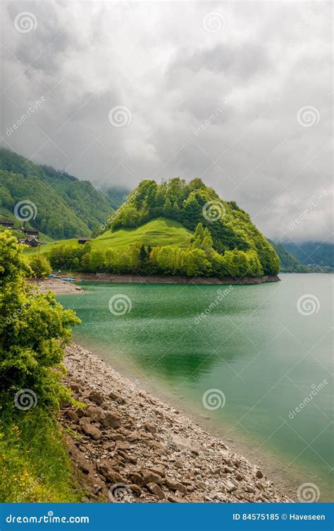 Lungern Lake In Switzerland Stock Image Image Of Emerald Scenery