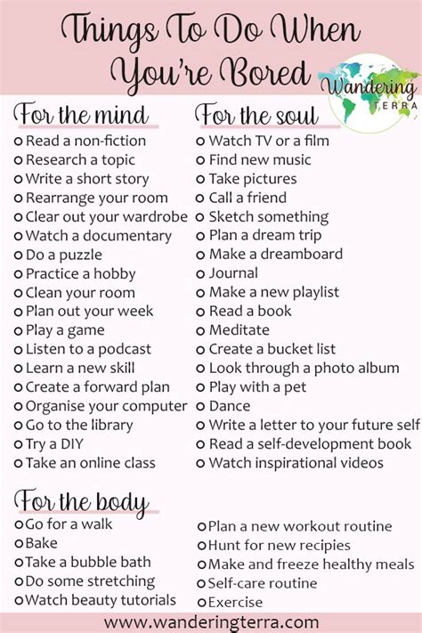 Things To Do When You Re Bored Life Goals Examples Things To Do