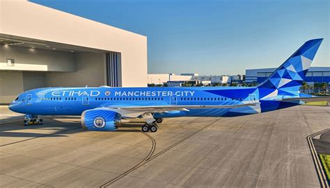 Etihad Airways Unveils Manchester City Football Fc Livery On New