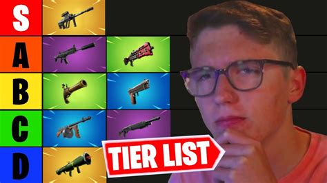Ranking Every Fortnite Weapon Tier List Youtube