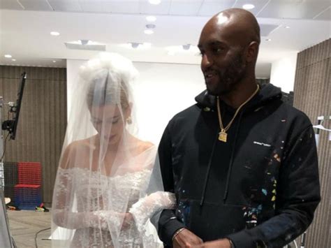 Hailey Baldwin Pays Homage To Virgil Abloh And The Wedding Dress He