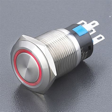 Metal Push Button Switch Led Switch 19mm Diameter Ring Illuminated