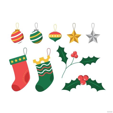 Christmas Decoration Vector In Illustrator Svg  Eps Png