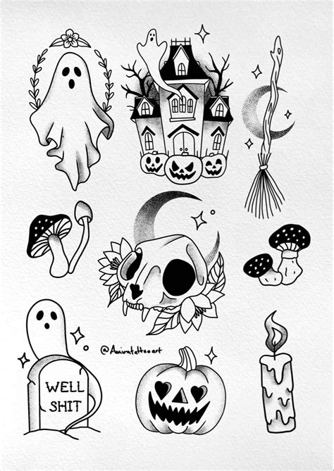 Halloween Tattoo Flash Halloween Tattoos Spooky Tattoos Halloween