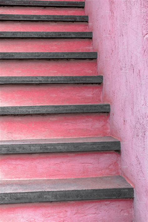Pink Stairs Architecture Stock Photos ~ Creative Market
